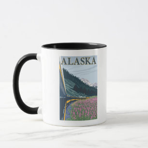 AlaskaRailroad and Fireweed Vintage Travel Mug