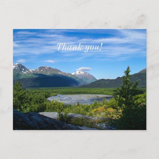 Alaska's Exit Glacier Valley Thank You Postcard (Front)