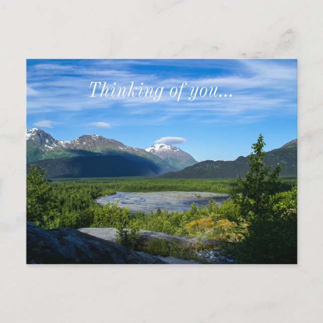 Alaska's Exit Glacier Valley Thinking Of You Postcard (Front)