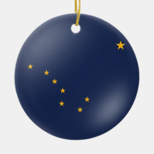 Alaska's Flag Ceramic Tree Decoration