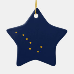 Alaska's Flag Ceramic Tree Decoration