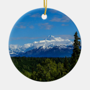 Alaska's Mt. McKinley Ceramic Tree Decoration