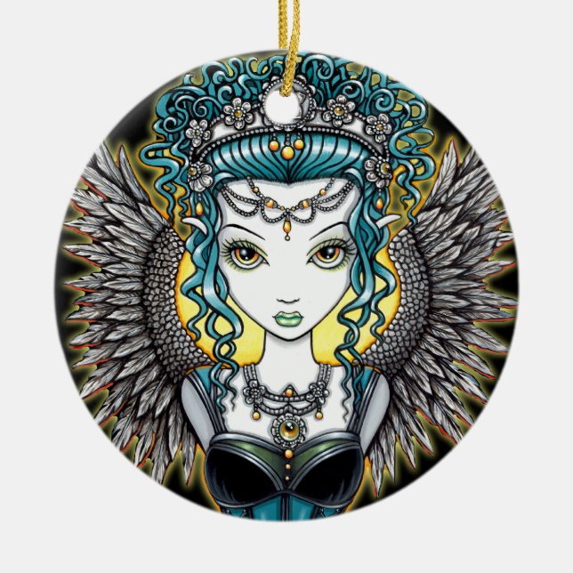 "Alaura" Gothic Angel Ornament (Front)