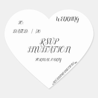 #ALAVANT Productions Wedding Announcement RSVP Heart Sticker