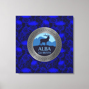 Alba Gu Brath Knot on Thistle Canvas Print