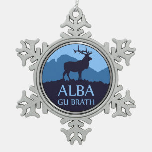 Alba Gu Brath Snowflake Pewter Christmas Ornament