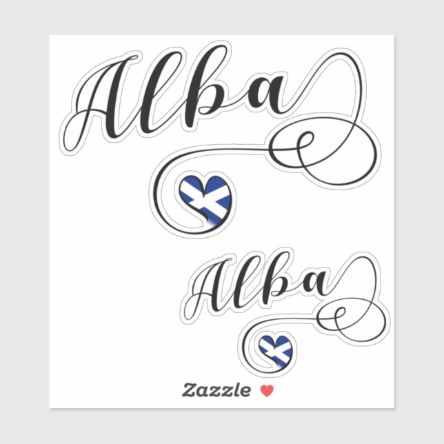 Alba, Scotland Flag In Heart, Gaelic (Sheet)