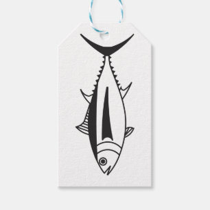 Albacore Tuna Fish in Black and White Gift Tags