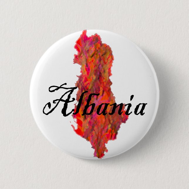 Albania 6 Cm Round Badge (Front)