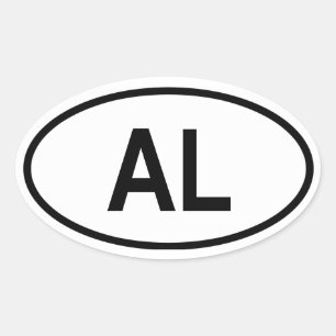 Albania "AL" Oval Sticker