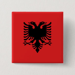 Albania (Albanian) Flag 15 Cm Square Badge