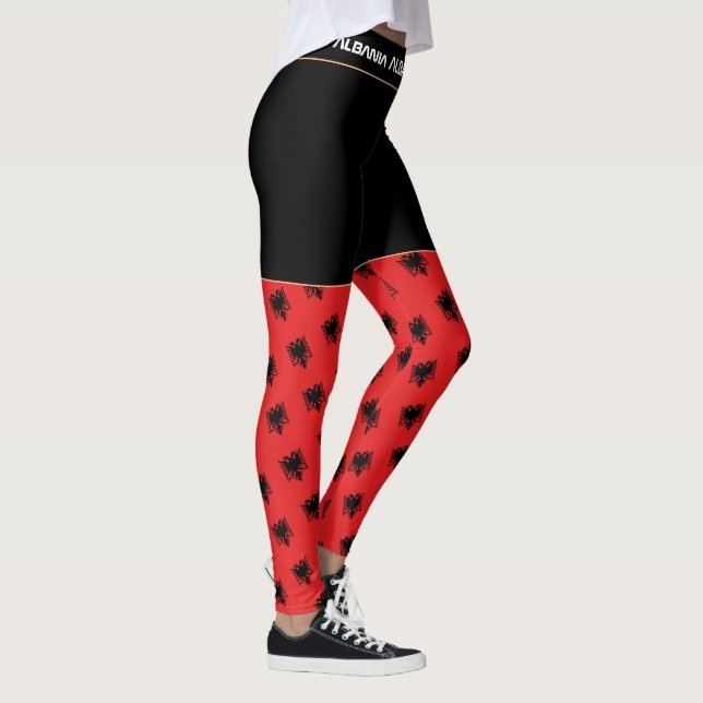 Albania & Albanian Flag fashion, travel/sport fan Leggings (Right)