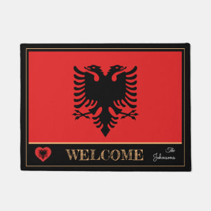 Albania & Albanian Flag house mats /sports Welcome