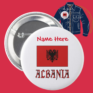 Albania Albanian Flag Red Personalisation  6 Cm Round Badge