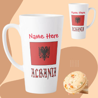 Albania Albanian Flag Red Personalisation Large Latte Mug