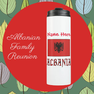 Albania Albanian Flag Red Personalisation  Thermal Tumbler