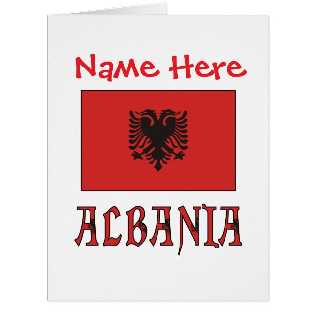 Albania Albanian Flag Red Personalise Big Card (Front)