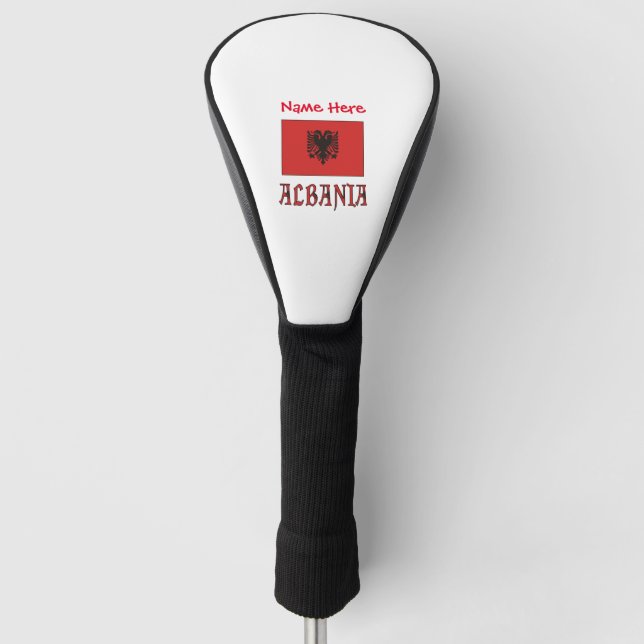 Albania Albanian Flag Red Personalised Golf Head Cover (Front)