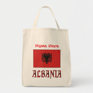 Albania Albanian Flag Red Personalised Tote Bag