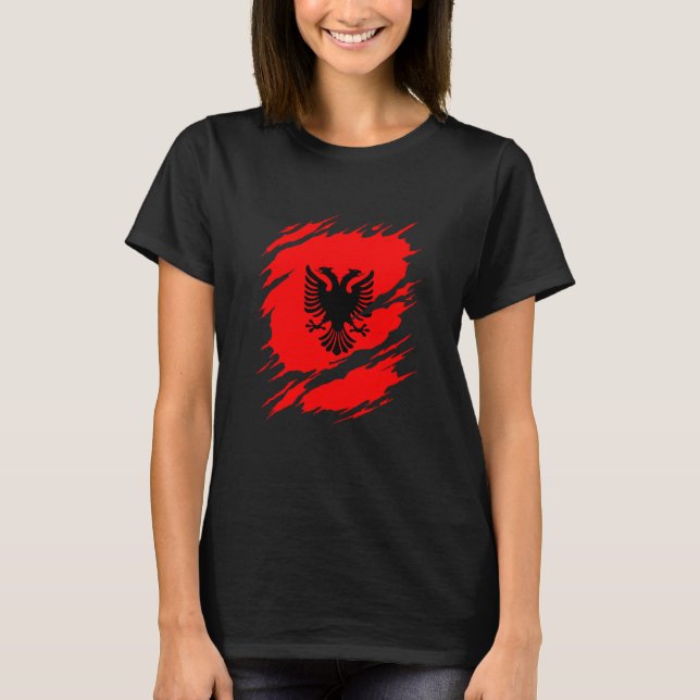Albania Albanian Flag T-Shirt (Front)