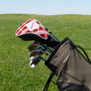 Albania Albanian Flag Tiled Red Personalised Golf Head Cover