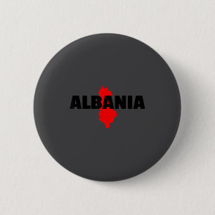 Albania Albanian Map  6 Cm Round Badge