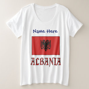 Albania and Albanian Flag Personalised  Plus Size T-Shirt