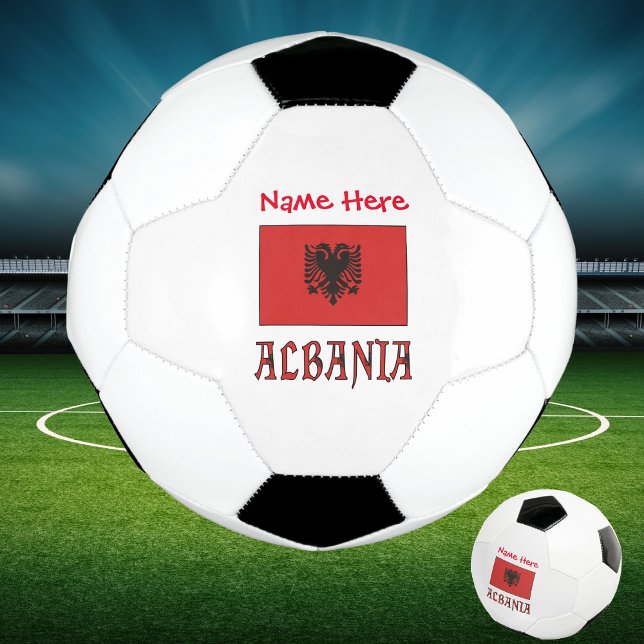 Albania and Albanian Flag Red Personalisation  Soccer Ball (Creator Uploaded)
