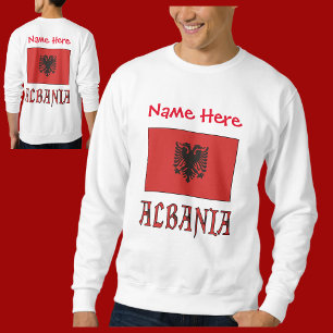 Albania and Albanian Flag Red Personalisation  Sweatshirt