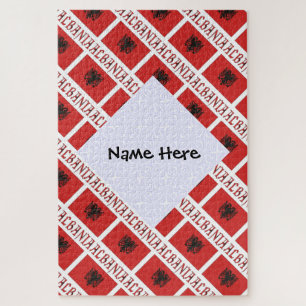 Albania and Albanian Flag Tiled with Your Name Jigsaw Puzzle