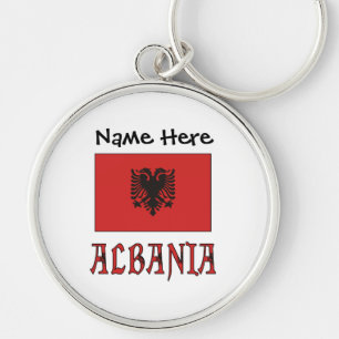Albania and Albanian Flag with Your Name Key Ring