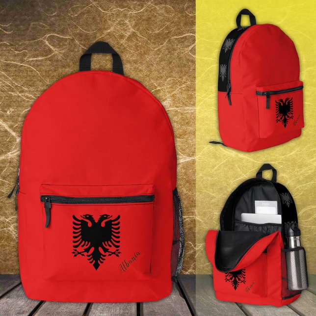 Albania, backpack, Albanian Flag, Eagle / Custom Printed Backpack (Creator Uploaded)