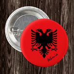 Albania button, patriotic Albanian Flag fashion 3 Cm Round Badge<br><div class="desc">Buttons: Albania & Albanian Flag - love my country,  travel,  holiday,  national patriots / sports fans</div>