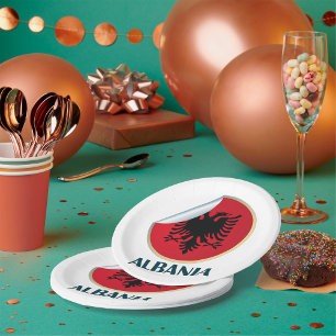 Albania Double Headed Eagle Emblem  Paper Plate