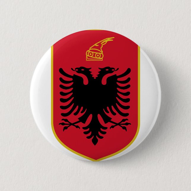 albania emblem 6 cm round badge (Front)