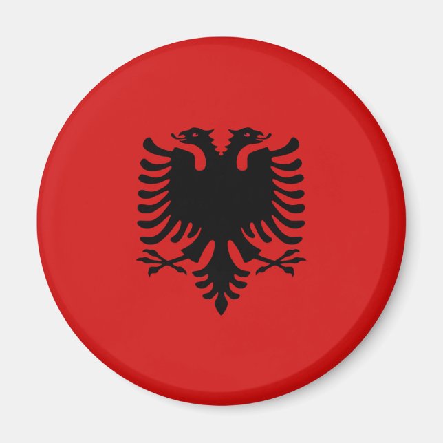 Albania Fisheye Flag Magnet (Front)