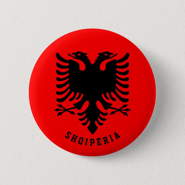 Albania Flag 6 Cm Round Badge (Front)