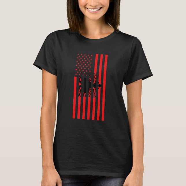 Albania Flag Albania Albanian T-Shirt (Front)