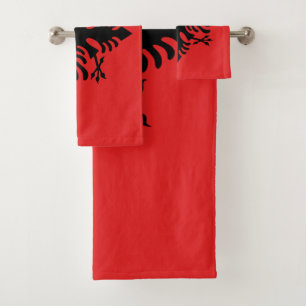 Albania Flag Bath Towel Set