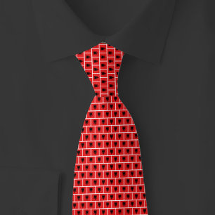 Albania Flag Brick Pattern Tie