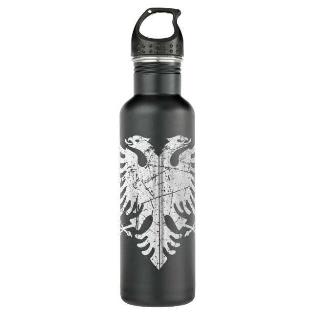 Albania Flag Eagle Albanian Kosovo Design Zip Hood 710 Ml Water Bottle (Front)