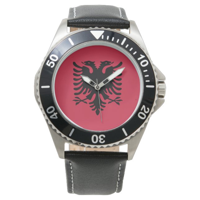 Albania Flag Emblem Watch (Front)
