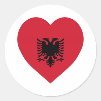 Albania Flag Heart Classic Round Sticker