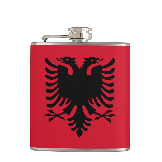 Albania Flag Hip Flask (Front)