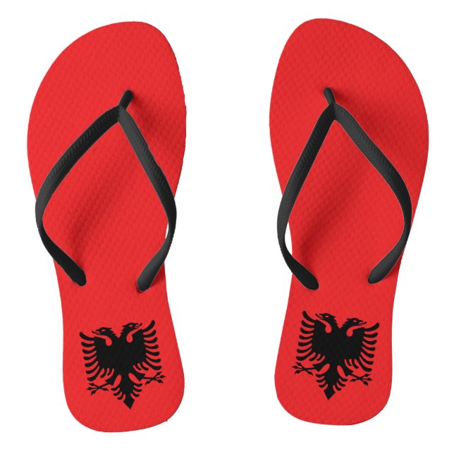 Albania Flag Jandals (Footbed)