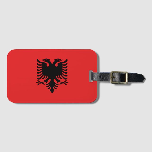 Albania Flag Luggage Tag (Front Horizontal)