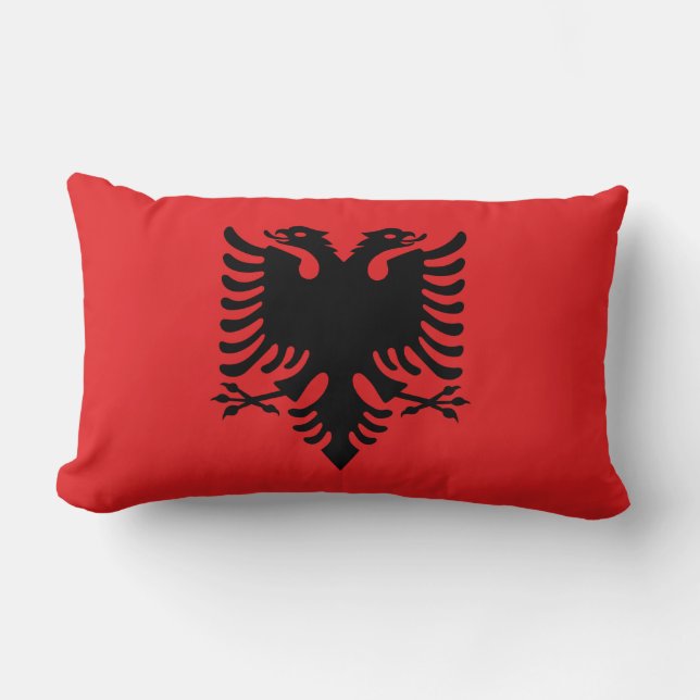 Albania Flag Lumbar Cushion (Front)