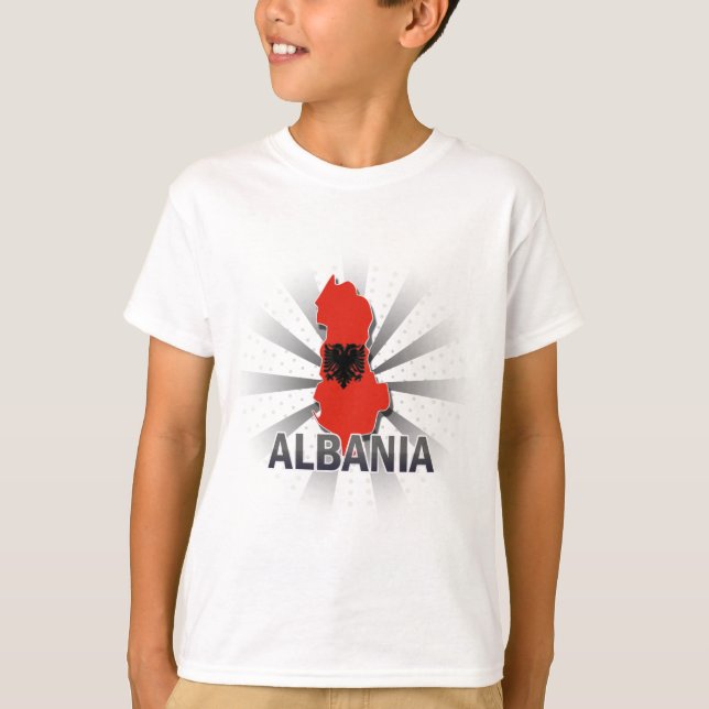 Albania Flag Map T-Shirt (Front)