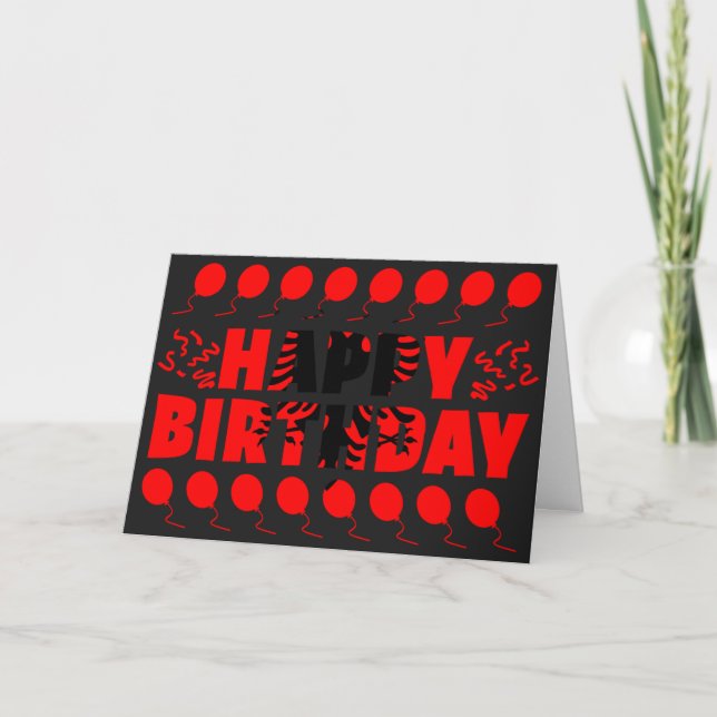 Albania Flag Patriotic Birthday Card (Front)