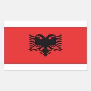Albania flag rectangular sticker